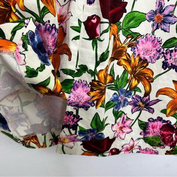 Chetta B Cream Floral V Neck Sleeveless Dress Size 8 - Picture 10 of 14